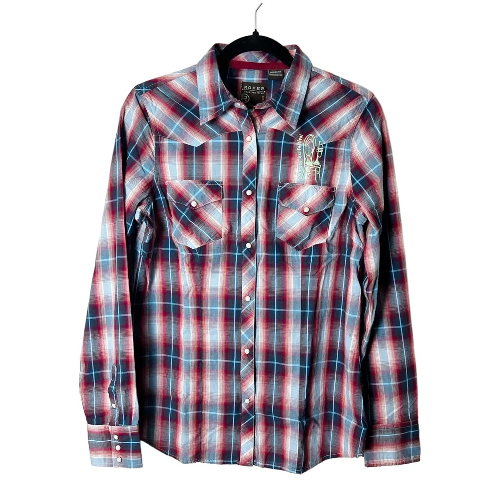 Roper - Women’s Western Plaid Pearl Snap Monterey Jazz Festival Button Down - Sm